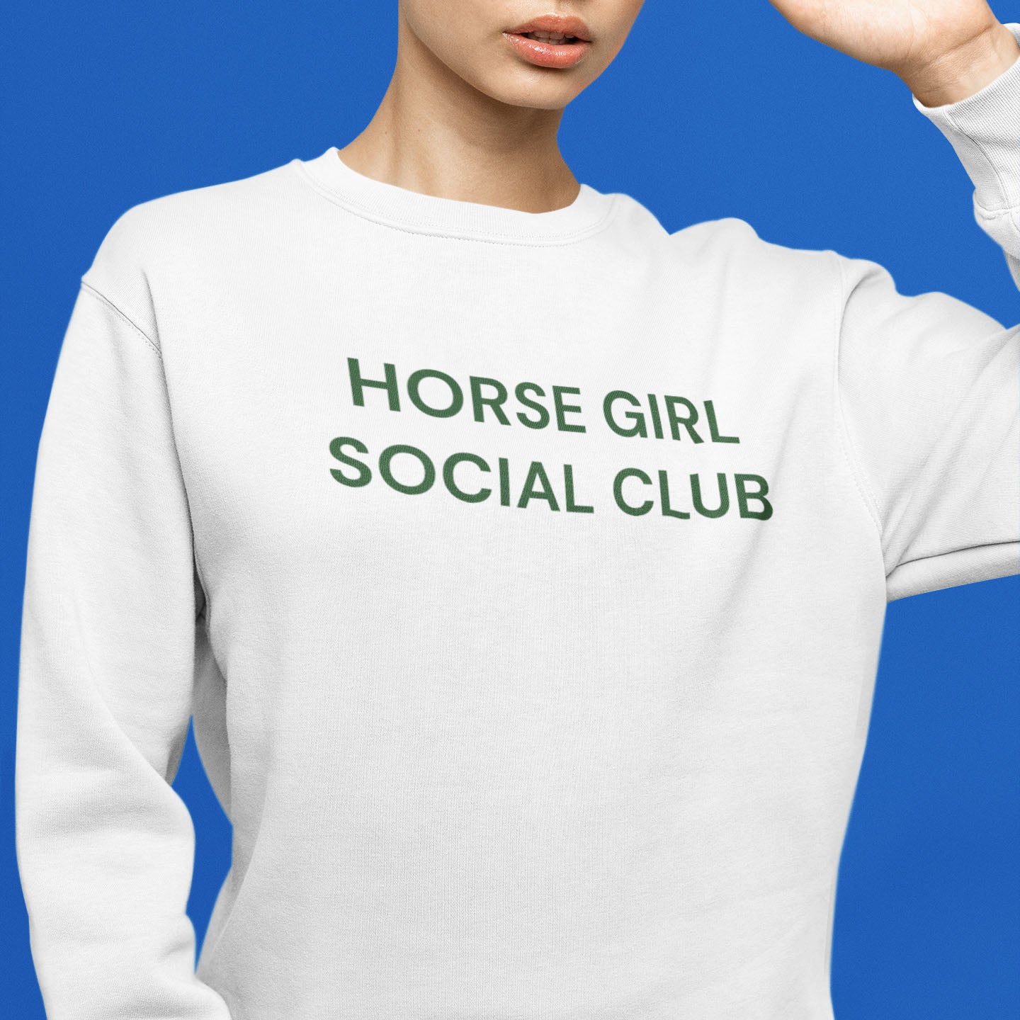 Horse Girl Social Club Athleisure Logo Crewneck - White
