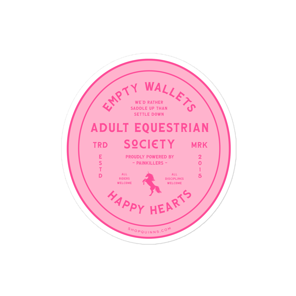Adult Equestrian Society Pink Sticker