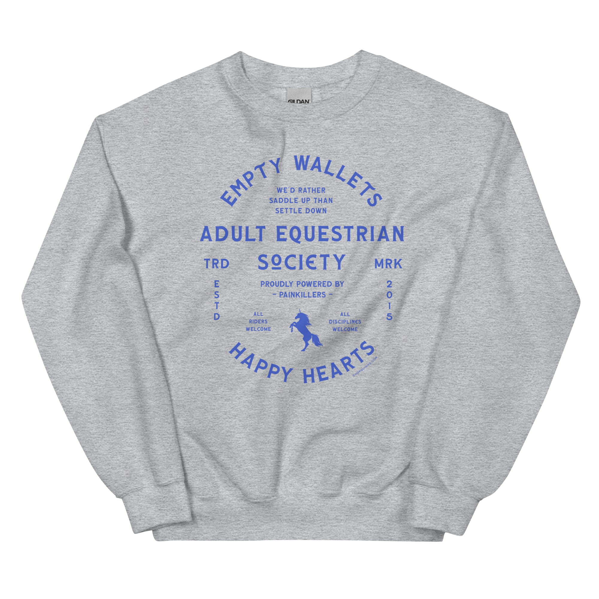 Adult Equestrian Society Blue Crewneck